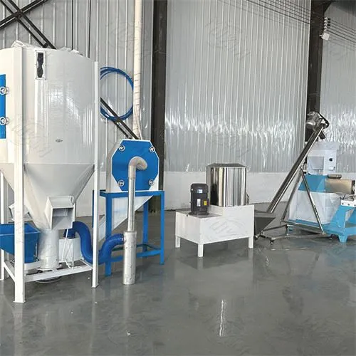 Llinell gynhyrchu bwyd anifeiliaid pysgodfa